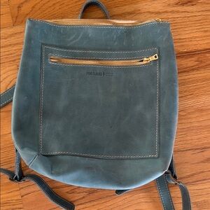 Portland Leather Blue Backpack